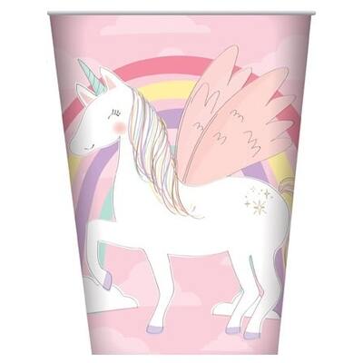 Unicorn Paper Party Cups Pk 8