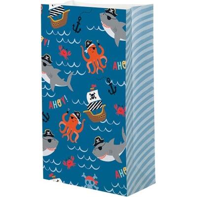 Ships Ahoy Paper Party Loot Bags 8 Pack