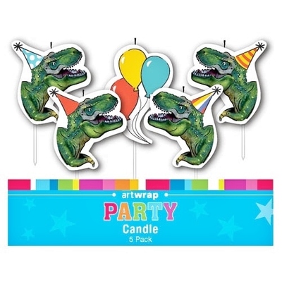 Party Dinosaurs Cake Candles Set Pk 5