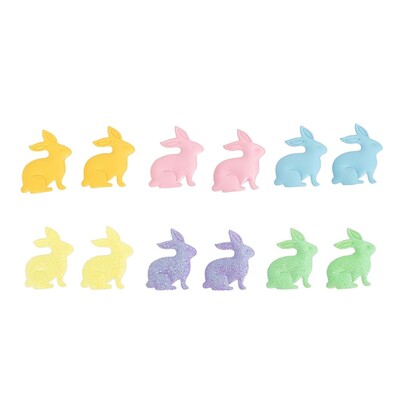 Pastel Easter Bunny Stickers 4x4.5cm Pk 12 Craft Supplies