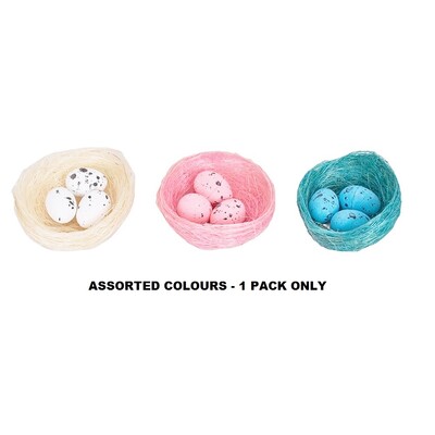 Easter Eggs In Nest Decoration Pk 1 Assorted Colour