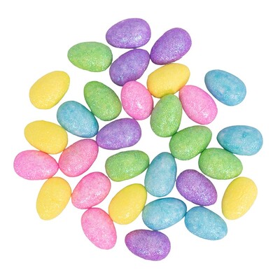 Easter Mini Foam Glittered Eggs Decorations Pk 30