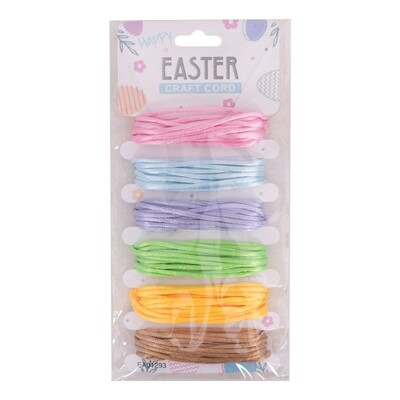 Easter Craft Cord String Mixed Colours 6 x 3m