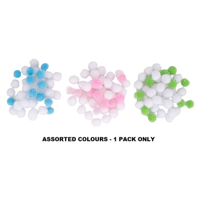 Easter Bright Craft Pom Poms Decorations Pk 30 Assorted Colour