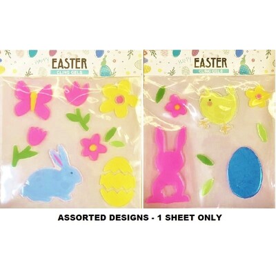 Easter Gel Window Clings Decorations 1 Sheet Assorted