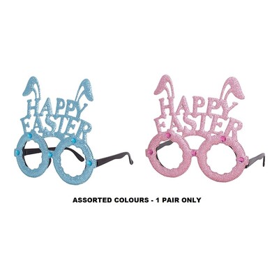 Happy Easter Bunny Ear Glasses Pk 1 Pink or Blue