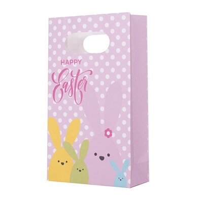 Easter Bunny Paper Loot Bags with Handle Pk 6