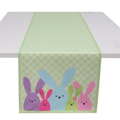 Cute Easter Bunny Fabric Table Runner Pk 1 33x180cm 