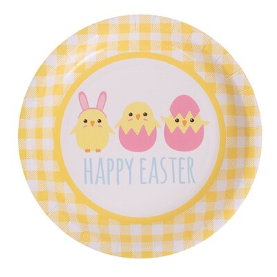 Easter Yellow Chick Paper Plates 23cm Pk 20