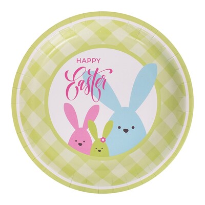 Cute Easter Bunny Paper Plates 23cm Pk 20