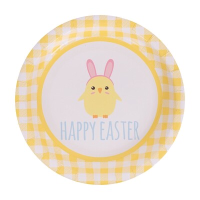 Easter Yellow Chick Paper Plates 18cm Pk 20