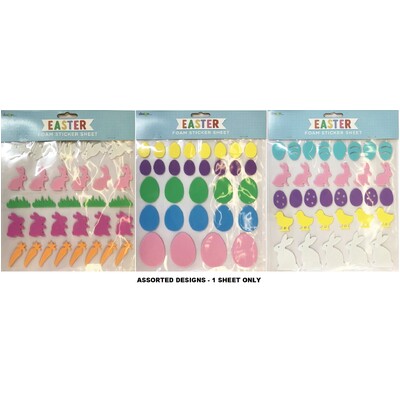 Easter Foam Stickers Assorted Designs 1 Sheet