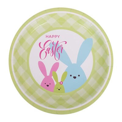 Cute Easter Bunny Paper Plates 18cm Pk 20