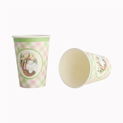 Easter Bunny Basket Paper Cups 266ml Pk 12