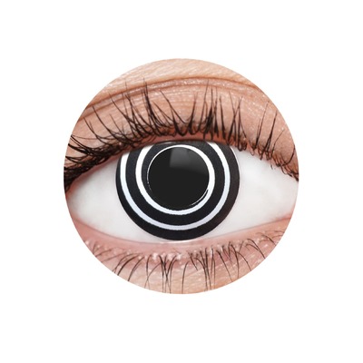 EyeFX Black Spiral Costume Contact Lenses & Case