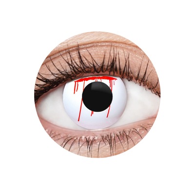 EyeFX White Slash Costume Contact Lenses & Case