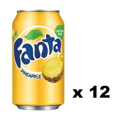 Fanta Pineapple Soft Drink Can 355ml Pk 12
