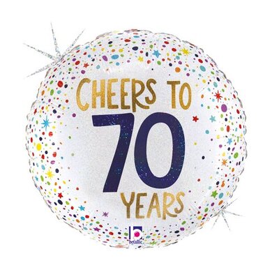 Holographic Cheers To 70 Years Foil Balloon (18in)