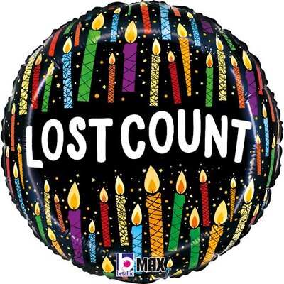 Foil Lost Count Birthday Candles Balloon 45cm