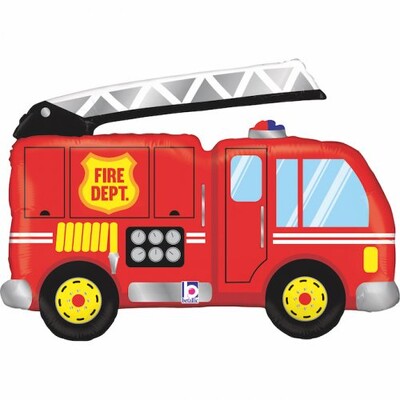 Fire Truck Engine Supershape Foil Balloon 81cm