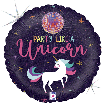 Party Like A Unicorn Birthday Foil Balloon (18in, 46cm) Pk 1