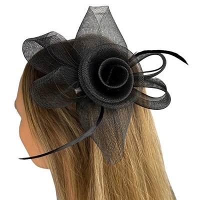 Black Fascinator Brooke Hair Clip Melbourne Cup