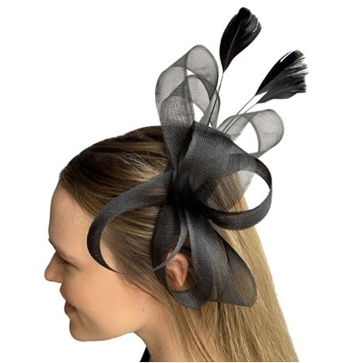 Black Fascinator Stella Hair Clip Melbourne Cup