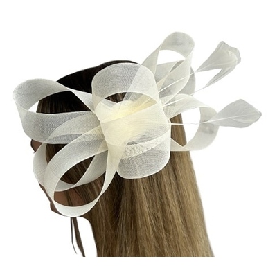 Cream Fascinator Stella Hair Clip Melbourne Cup