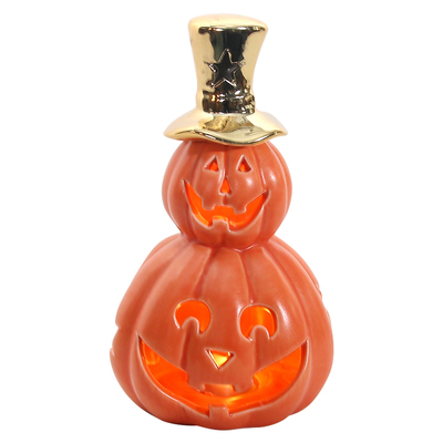 Ceramic Light Up Double Pumpkin Halloween Decoration (Pk 1)