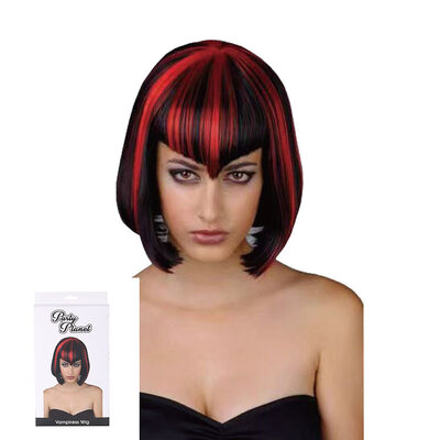 Black & Red Halloween Vampiress Wig