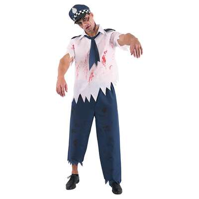 Adult Zombie Policeman Halloween Costume Large