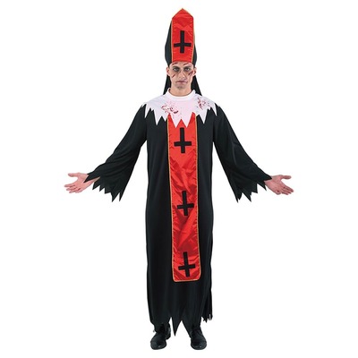 Adult Evil Pastor Priest Halloween Costume Large