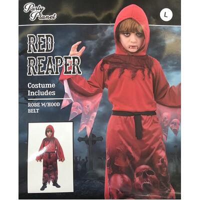 Child Red Reaper Halloween Costume Large 7-8 Yrs