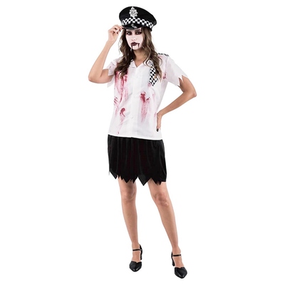 Adult Zombie Policewoman Costume Medium Halloween