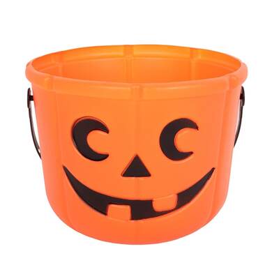 Plastic Pumpkin Pail Bucket Halloween Trick Or Treat