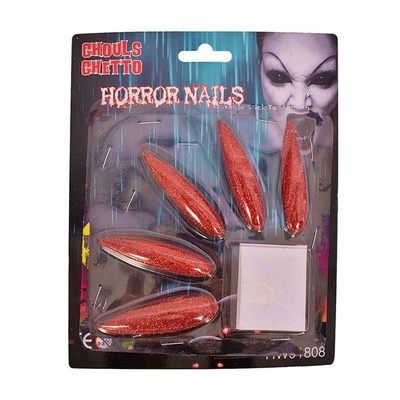 Red Glitter Horror Nails Vampire Halloween