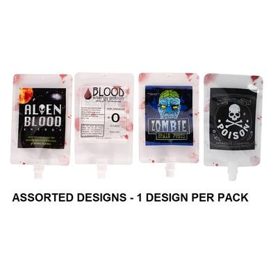 Halloween Blood Bag Drink Pouch 250ml Pk 3