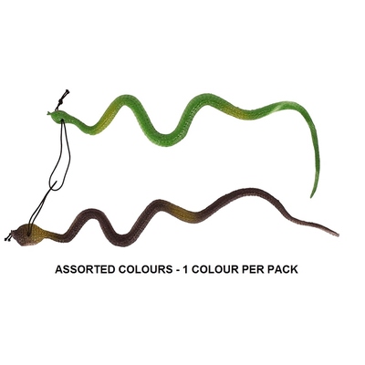 Plastic Brown or Green Snake Decoration Halloween 30cm Pk 2