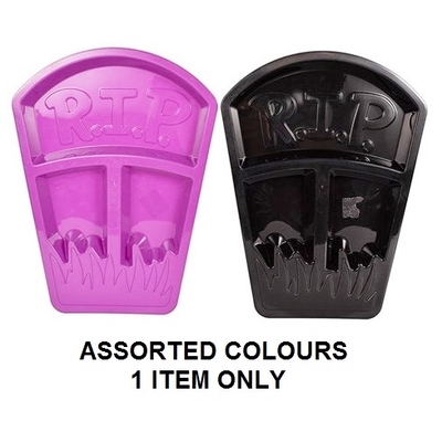 Plastic Halloween Tombstone Treat Tray Purple or Black