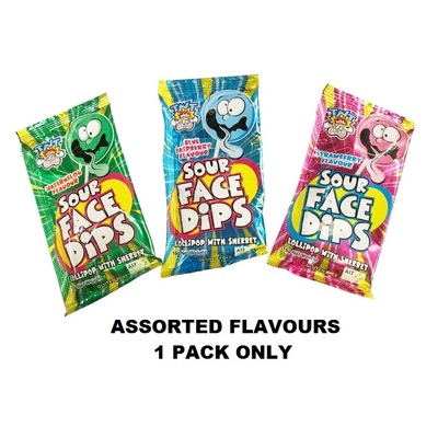 TNT Sour Face Lollipop & Sherbet Dip Lollies Pk 1