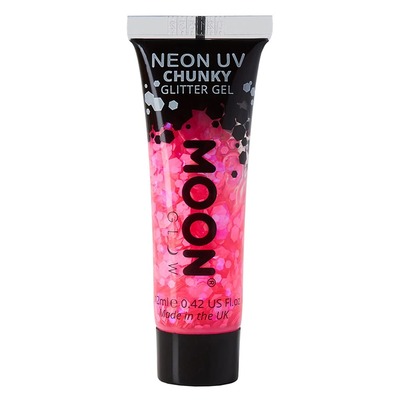 Moon Glow Neon Chunky Festival Glitter Face Gel Paint Hot Pink 12ml