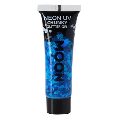 Moon Glow Neon Chunky Festival Glitter Face Gel Paint Blue 12ml