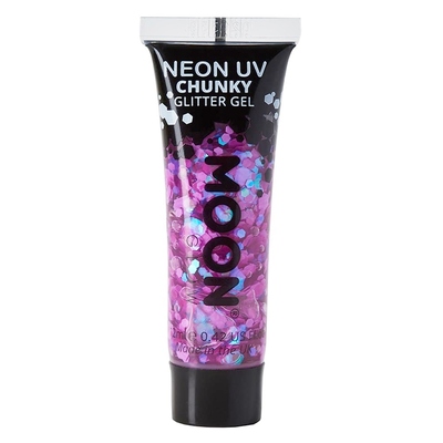 Moon Glow Neon Chunky Festival Glitter Face Gel Paint Purple 12ml