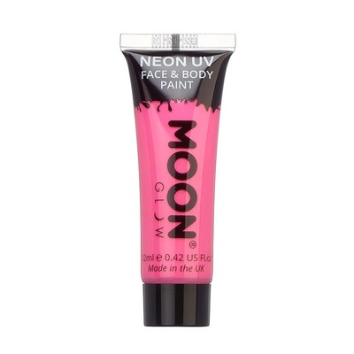 Moon Glow Neon UV Face & Body Paint Intense Pink 12ml