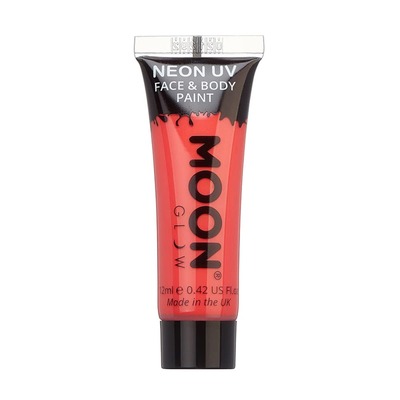 Moon Glow Neon UV Face & Body Paint Intense Red 12ml