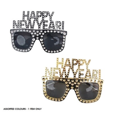  Happy New Year Bling Party Novelty Glasses Assorted Pk 1