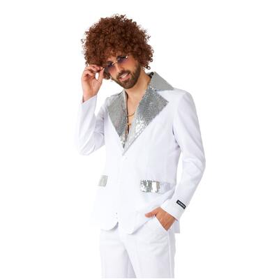 Adult White Disco Suit Costume Mens Medium