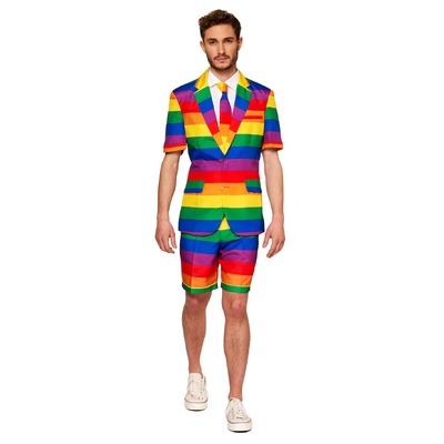 Adult Summer Rainbow Suit Costume Mens Medium