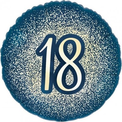 Navy & Gold Glitter 18th Birthday 18in 45cm Foil Balloon 