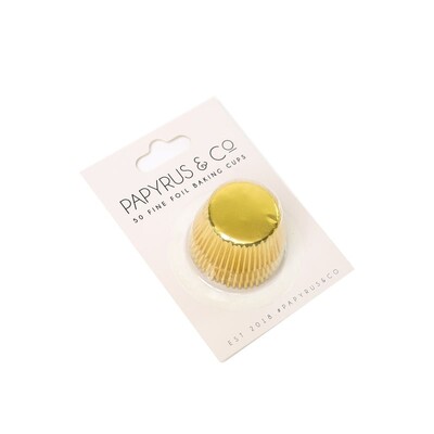 Gold Foil Mini Baking Cups Cupcake Cases Pk 50